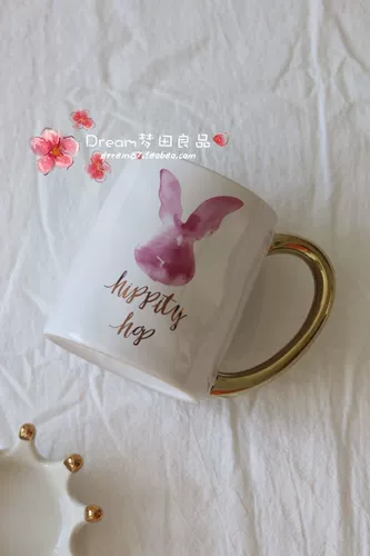 [Mengtian Liangpin] Керамическая рука, зажимая ручную кроличье кубок Марка/Золото
