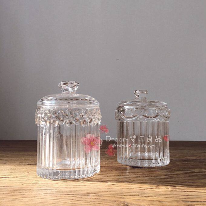 Montaigna Goods ] Retro relief glass collection cans jewelry cans cotton bar boxes