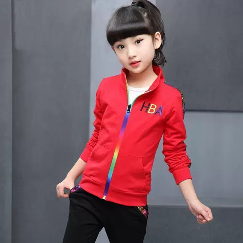 Весенний спортивный осенний комплект для отдыха, детская одежда, в корейском стиле