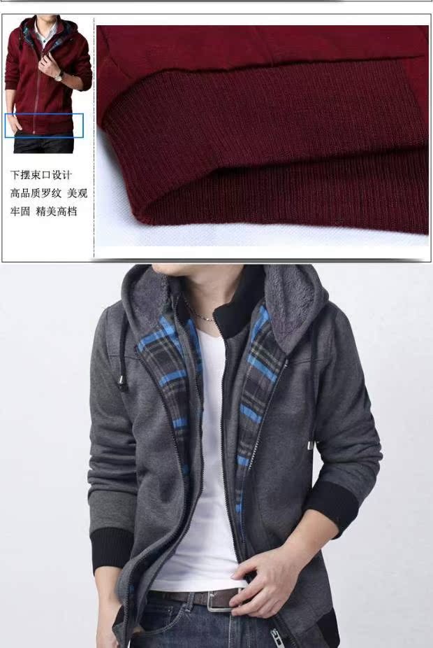 Mùa thu mới size lớn nam giản dị giả hai chiếc áo len dày có khóa kéo áo len nam phiên bản Hàn Quốc của áo khoác trùm đầu - Áo len hoodie đen