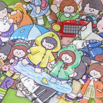 Sweet Little Matter PET Handbill Stickers WIND LOVE COUPLE DAILY HAND ACCOUNT MATERIAL STICKER DRAW SUIT HIGH FACE VALUE