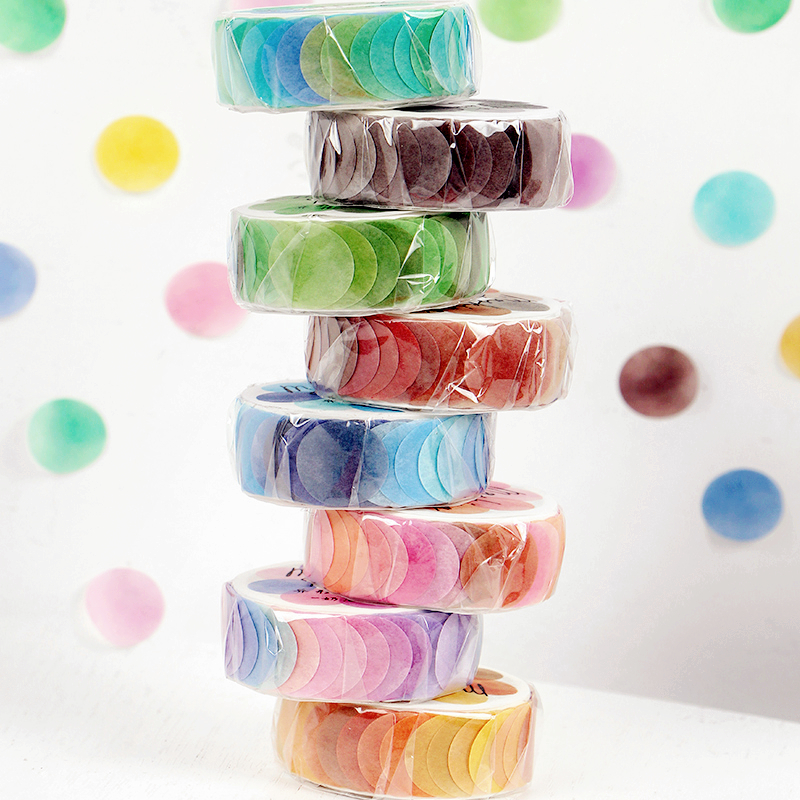 100 die-cut polka dot hand account tape stickers Decorative ins wind monolithic and paper color hand account material film