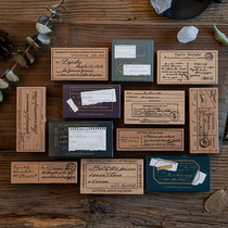 Seal hand account literary retro English daily decoration distant letter retro hand account wooden seal border