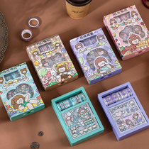 Idiom Agohei matters Multi PET handbill stickers and adhesive tape gift boxes suit Handmade net red and cute characters stickers