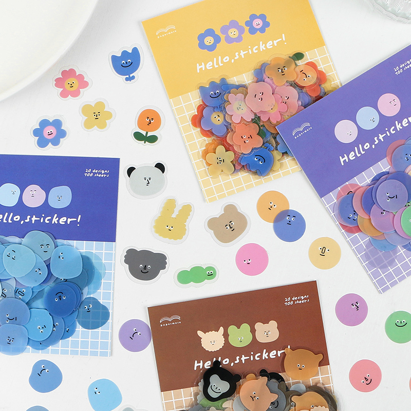 100 emotions monster PET expression stickers with wind decoration small pattern waterproof self-adhesive painted children suit