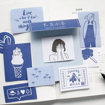 Handbook sticker Island Garden Girl heart diy cute diary sticker hand account material decoration small pattern ins Wind