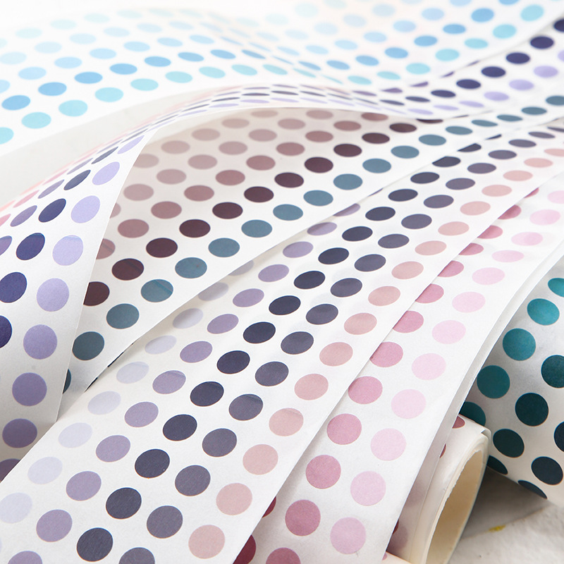 Solid color polka dot ins wind Morandi gradient color hand account material and paper tape hand account roll girl small sticker