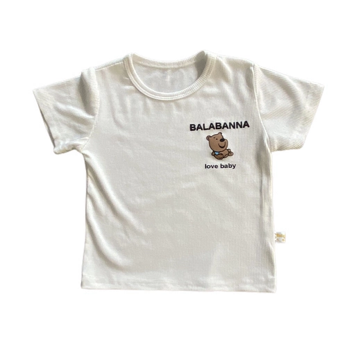 Детская тонкая мягкая летняя футболка с коротким рукавом для раннего возраста подходит для мужчин и женщин, сшита из модала