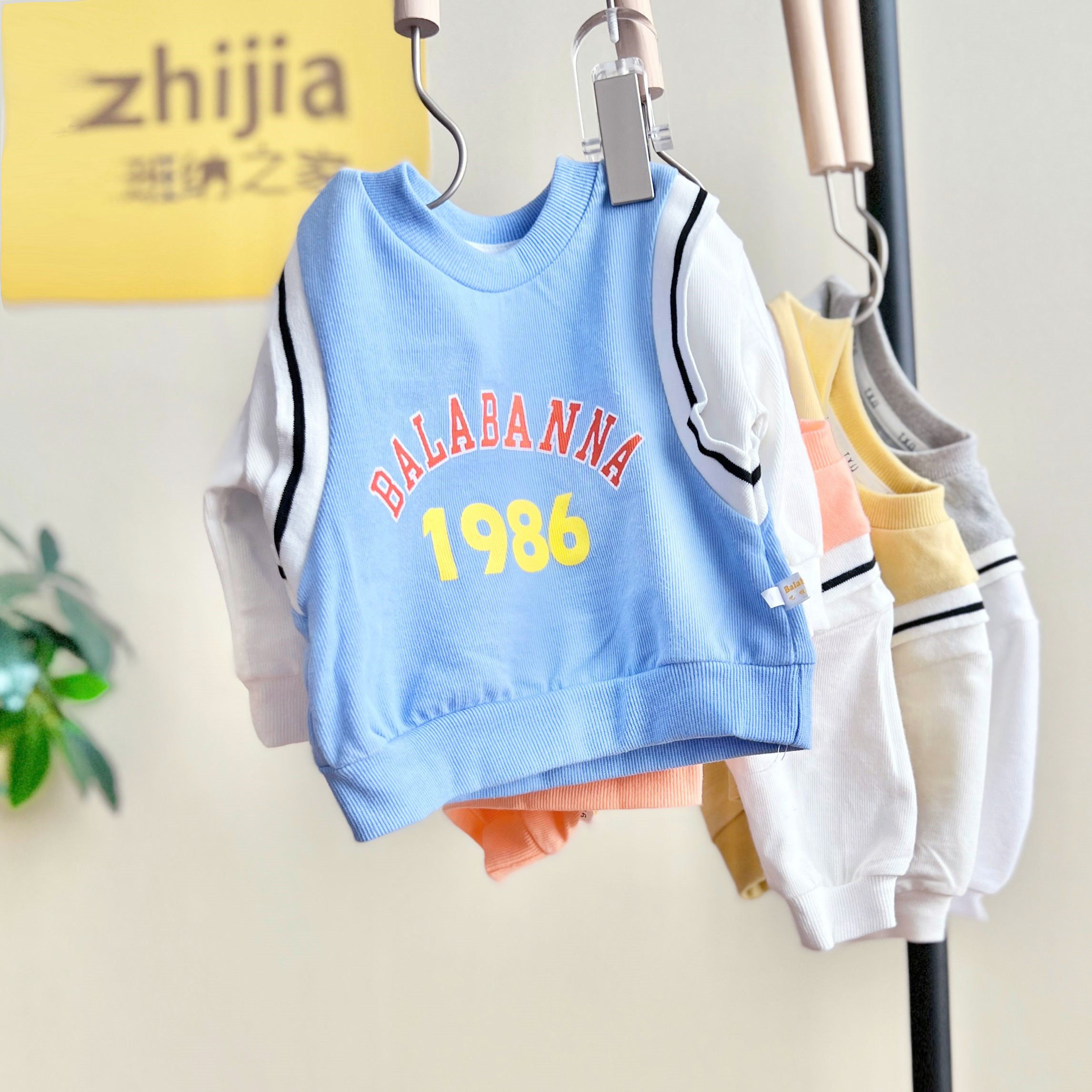 Baby boy clothes round neck pullover casual thick cotton spring and autumn clothes infant children's clothes tops 1 year old children's clothes