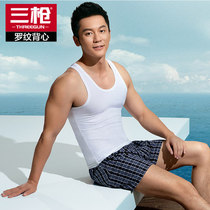 3 fitting three-gun vest mens pure cotton elastic tight fit for bottom breathable Sweatshirt 100% All cotton men Sport vest