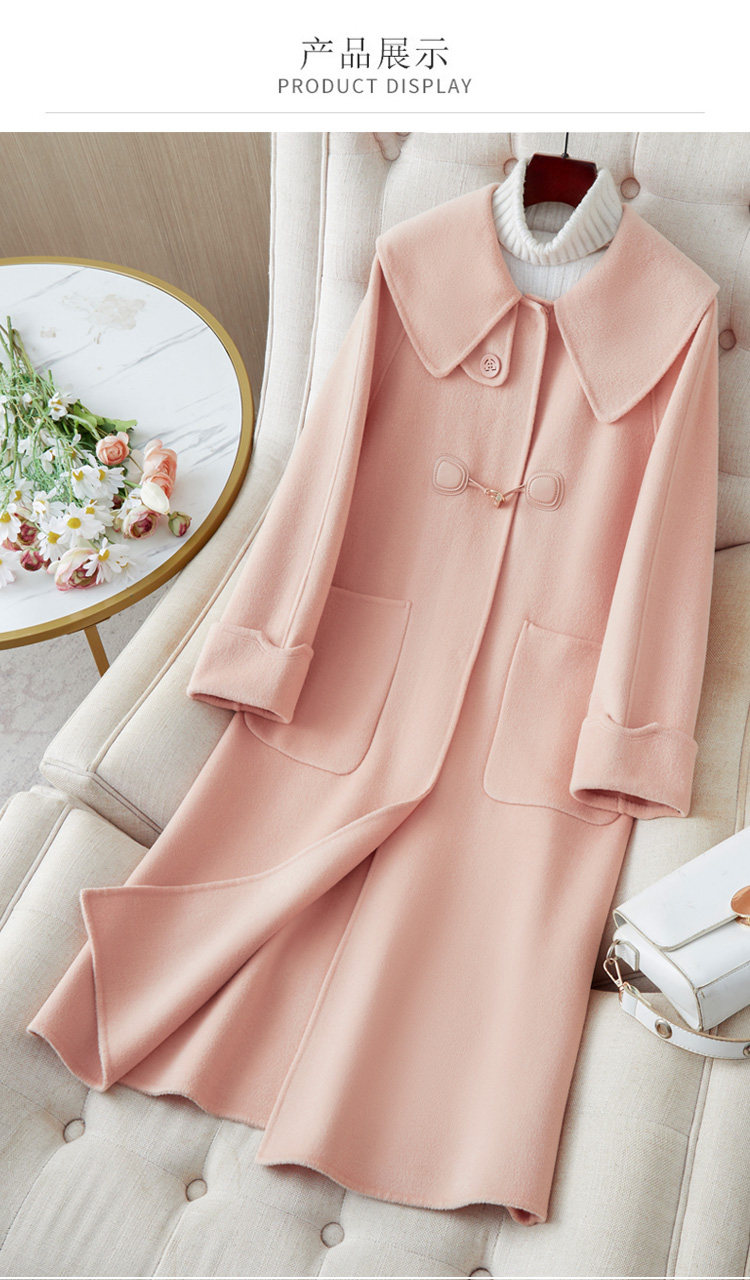 Двусторонное кашемировое длинное элитное шерстяное пальто, куртка, средней длины, 2023 года, в корейском стиле, оверсайз для возраста       