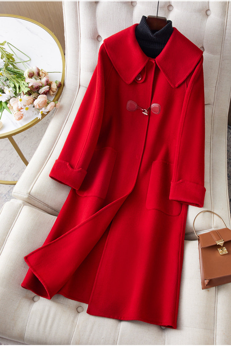 Двусторонное кашемировое длинное элитное шерстяное пальто, куртка, средней длины, 2023 года, в корейском стиле, оверсайз для возраста       