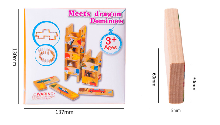 Xuất 28 miếng Solitaire Dominoes Khối beech Câu đố bằng gỗ phù hợp với đồ chơi giáo dục đặc biệt của trẻ em đồ chơi cho bé 3 tuổi