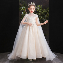 Girls evening dress sweet temperament long drag model walking out high-end children in high-end childrens birthday princess