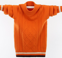 Boys sweater 2022 new winter - gas semi - high - collar middle childrens pupils and young childrens sweater bottom thickening