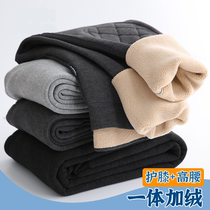 Boys cotton pants wear winter plus thickening one-size-fits-all children in high waist warm puppies