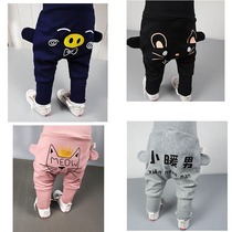 Baby big ass pp pants mens and womens spring and autumn new high waist belly pants spring 0-3 years old baby pants Harun pants