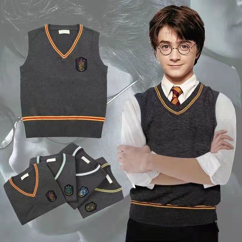 Harry Potter Academy of Magic Same Style V-Neck Sweater Gryffindor Performance Cosplay Costume Hermione Sweater Vest Harry Potter Academy of Magic Same Style V-Neck Sweater Gryffindor Performance Cosplay Costume Hermione Sweater Vest