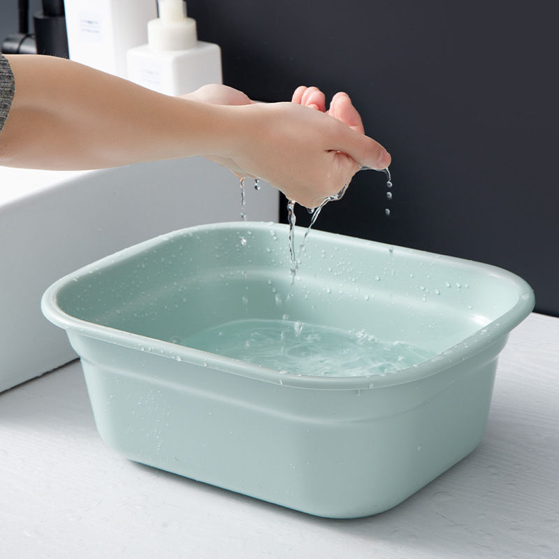 Household Rectangular Plastic Washbasin, Thickened and Deepened, Large Capacity, Suitable for Student Dormitories, Laundry, and Pet Bathing
