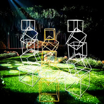 Wedding geometric road guide Wrought iron box geometric road guide Wedding decoration 2019 new wedding props geometric road guide