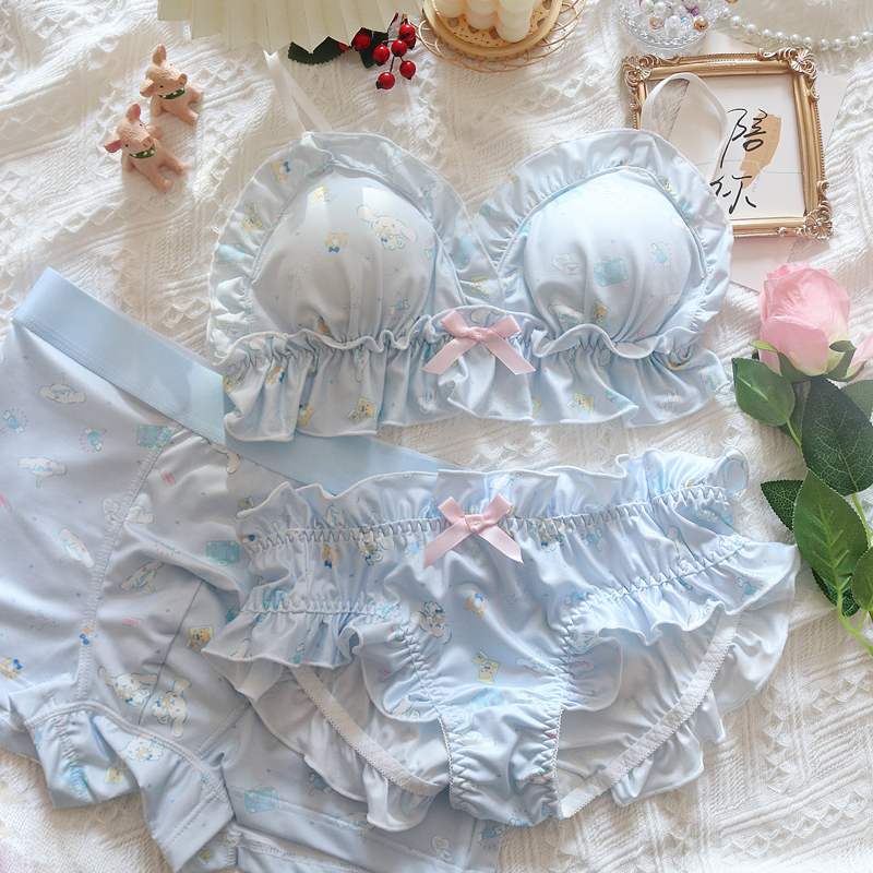 Yusou Sweet and Cute Cinnamon Dog Couple Underwear Fun Three-Piece Set Comfortable Qixi Festival Gift for Boyfriend or Girlfriend