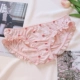 Quần lót dâu nhỏ Cô gái dễ thương Công chúa Nhật Bản In Sữa Silk Eo thấp Ngọt Ruffle Tam giác Tóm tắt - Vòng eo thấp