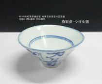 Special price 80-90s Jingdezhen ancient kiln hand-painted wood kiln old knife bamboo hat tea cup about 50 ml non-returnable