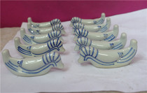 Blue and white shrimp chopstick rack pen stand horizontal 7 5 2 5 cm high for each price