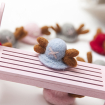 Christmas Goat Hair Felt Accessories Hanging Accessories Deer Corner Hats Hem Christmas Tree Decoration Little Kids Diy Handmade Material Bag