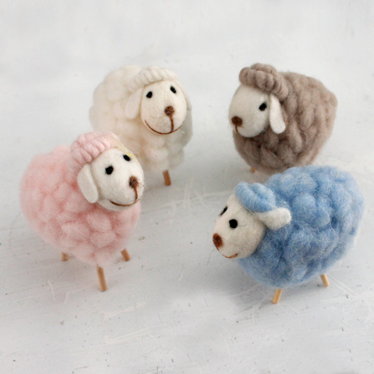 Christmas decorations Office ornaments Creative wool felt Home bedroom interior ornaments Deer egg sheep ornaments