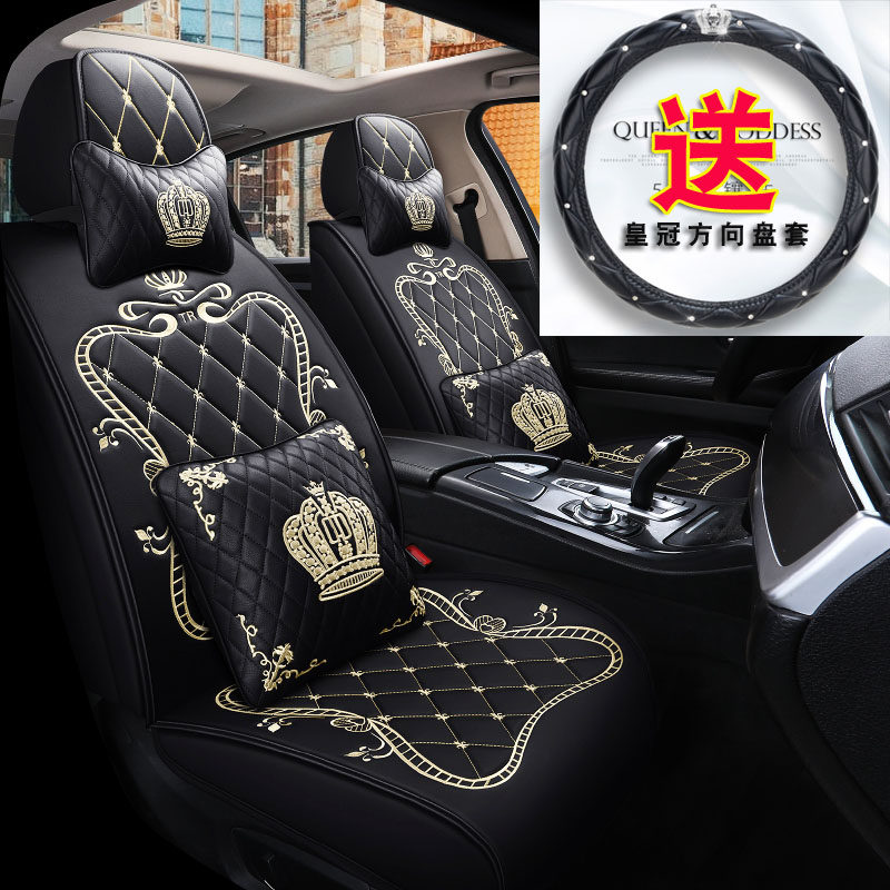 Linen car seat cushion four seasons universal cushion cover Bora Corolla seat cover full surround seat cushion xrv seat cover