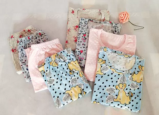 Đồ ngủ nữ 2018 mùa xuân và mùa thu cotton dài tay hoạt hình cotton nhà quần áo phù hợp với phụ nữ giản dị phục vụ nhà đồ ngủ thu đông cho nữ