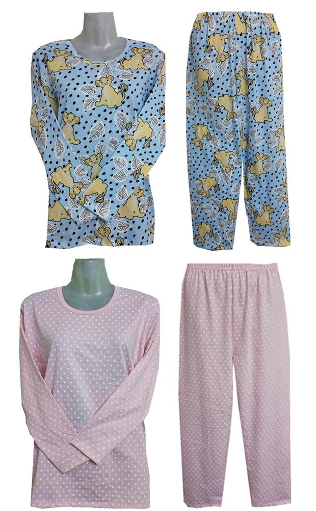 Bộ đồ ngủ mùa xuân và mùa thu mùa đông cho nữ mùa thu cotton dài tay đồ bộ ống suông