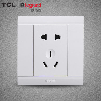 TCL switch socket Roglen switch panel wall switch socket Mellon Mountain Bai 10A five - hole socket
