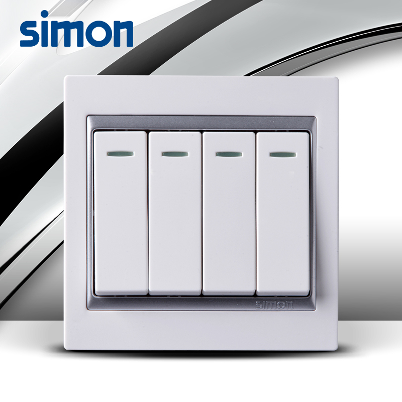 Simon Switch Panel Genuine 58 Series Four-Open Dual-Control Fluorescent S51042By Wall Switch Simon Switch Panel Genuine 58 Series Four-Open Dual-Control Fluorescent S51042By Wall Switch