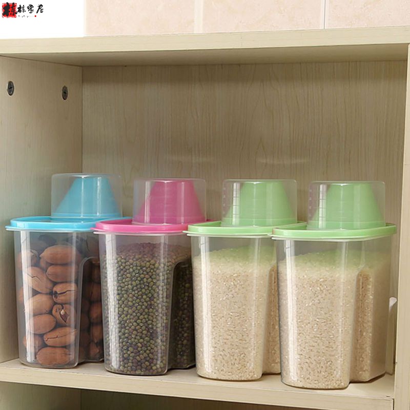 Kitchen storage box miscellaneous grain storage tank plastic rice box flour rice bucket moisture-proof food sealed tank