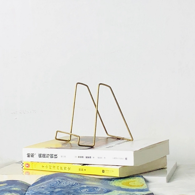 Nordic retro minimalist brass book plate display stand stand Record booth album display stand