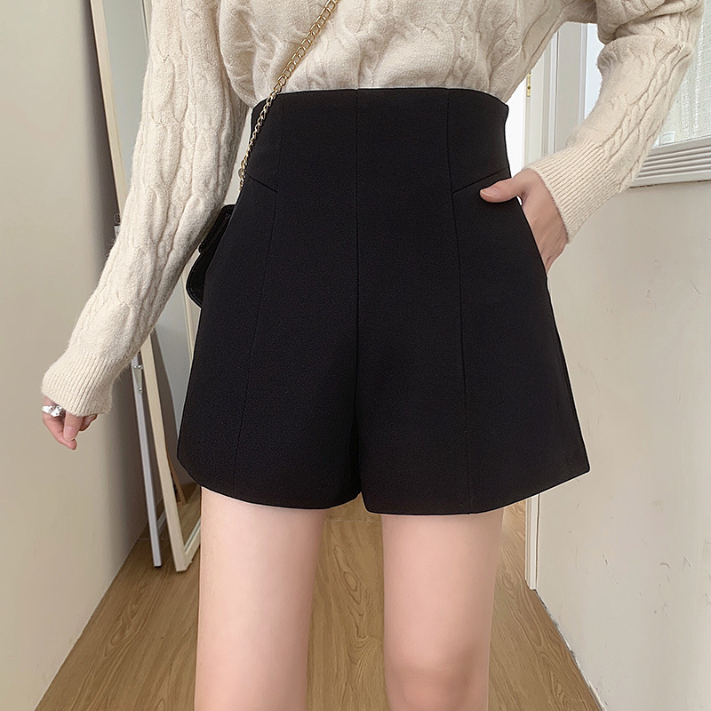 Plus-Size Spring and Summer New Style Suit Shorts, Korean Version, Versatile and Elegant Woolen Wide-Leg Pants, High-Waisted A-Line Casual Pants Plus-Size Spring and Summer New Style Suit Shorts, Korean Version, Versatile and Elegant Woolen Wide-Leg Pants, High-Waisted A-Line Casual Pants