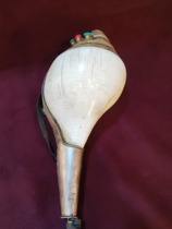 Wisdom and Compassion Buddha Destiny Silver inlaid conch The sound is clear and sweet Dharma conch White conch inlaid with silver
