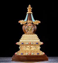 Wisdom and Compassion Buddha Destiny Pure Copper Bodhi Pagoda 19cm Small Size Relic Pagoda Pagoda