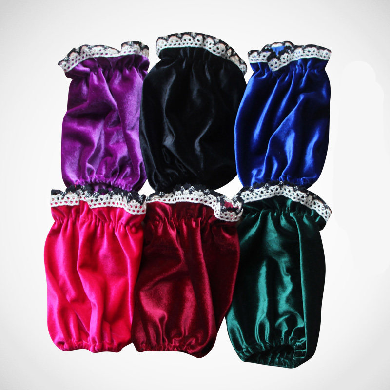 Sleeve set women short office housework cute autumn and winter gold velvet anti-fouling student sleeve sleeve sleeve children's cuffs