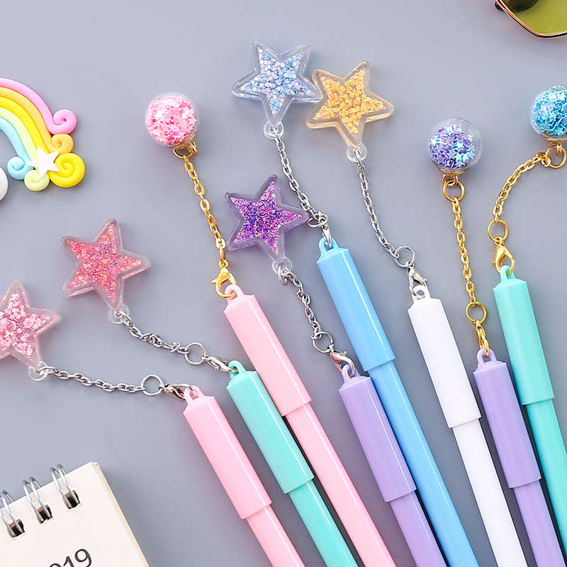 Creative Little Fresh Pendant Black Full Tube 0 5mm Middle Sex Pen Girl Hearts Cute Students Water-based Pen Signature Pen