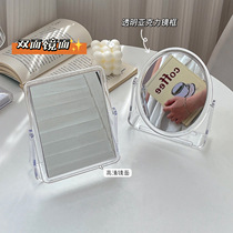 ins makeup mirror simple acrylic transparent small mirror bedroom dormitory desktop double-sided mirror high-value makeup mirror