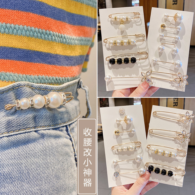 Cashew pin Pin God Instrumental Full Suit Pants Clip Anti-Walk Light Buckle Change Small Summer Jeans Accessories Pants Waist Tightening Brooch Woman