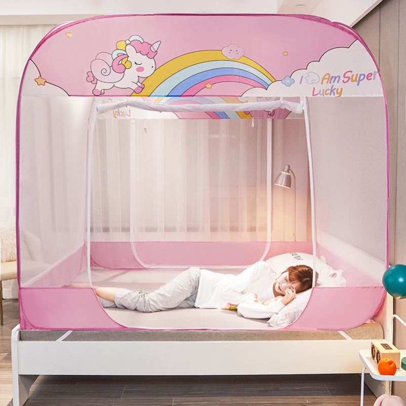 Free installation Mongolia Pack anti-fall bed mosquito bed Bed Fence Hood Sub home Summer free of installation Anti-fall children Reinforced thick