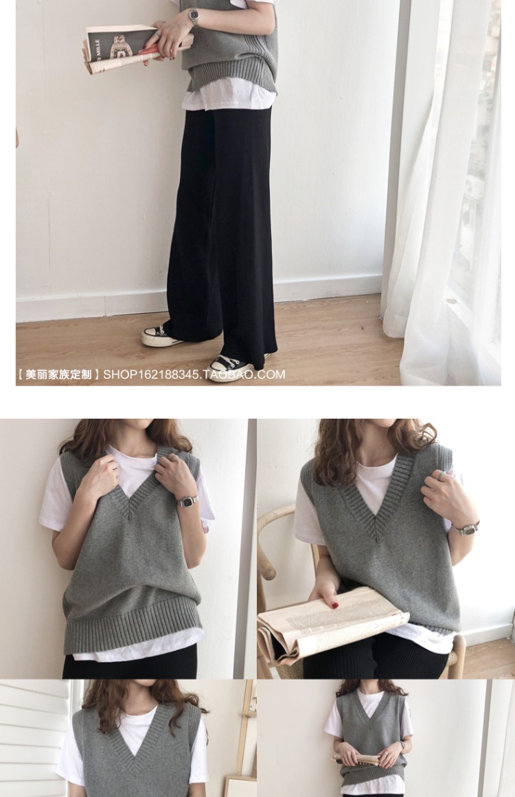 Mùa thu và mùa đông phiên bản Hàn Quốc của thời trang hoang dã V-cổ lỏng cotton dòng đầu vest vest vest sang trọng áo len nữ quần áo nữ mùa hè đẹp