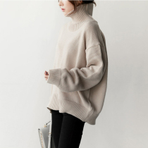 2020 Korean autumn and winter New loose pullover turtleneck thick knitted base shirt cotton long sleeve sweater women