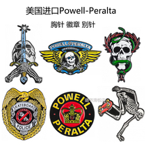 American import Powell-Peralta brooch badge pin Classic retro punk skull skateboard pattern