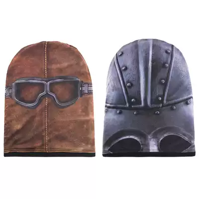 Pilot eye protection glasses Knight helmet exaggerated design personality casual hat Skateboard hat Halloween party funny