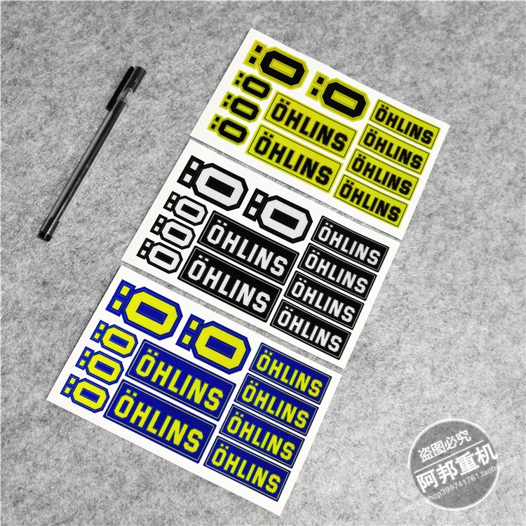Motorcycle shock absorbing decal OHLINS off-road vehicle O'Olins suspension reflective sticker set sticker